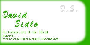 david sidlo business card